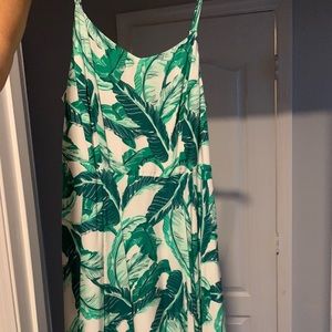 Leaf print mini dress